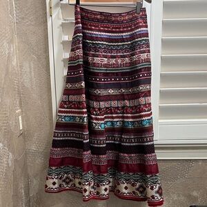 Elegant Multicolor Patterned Maxi Skirt